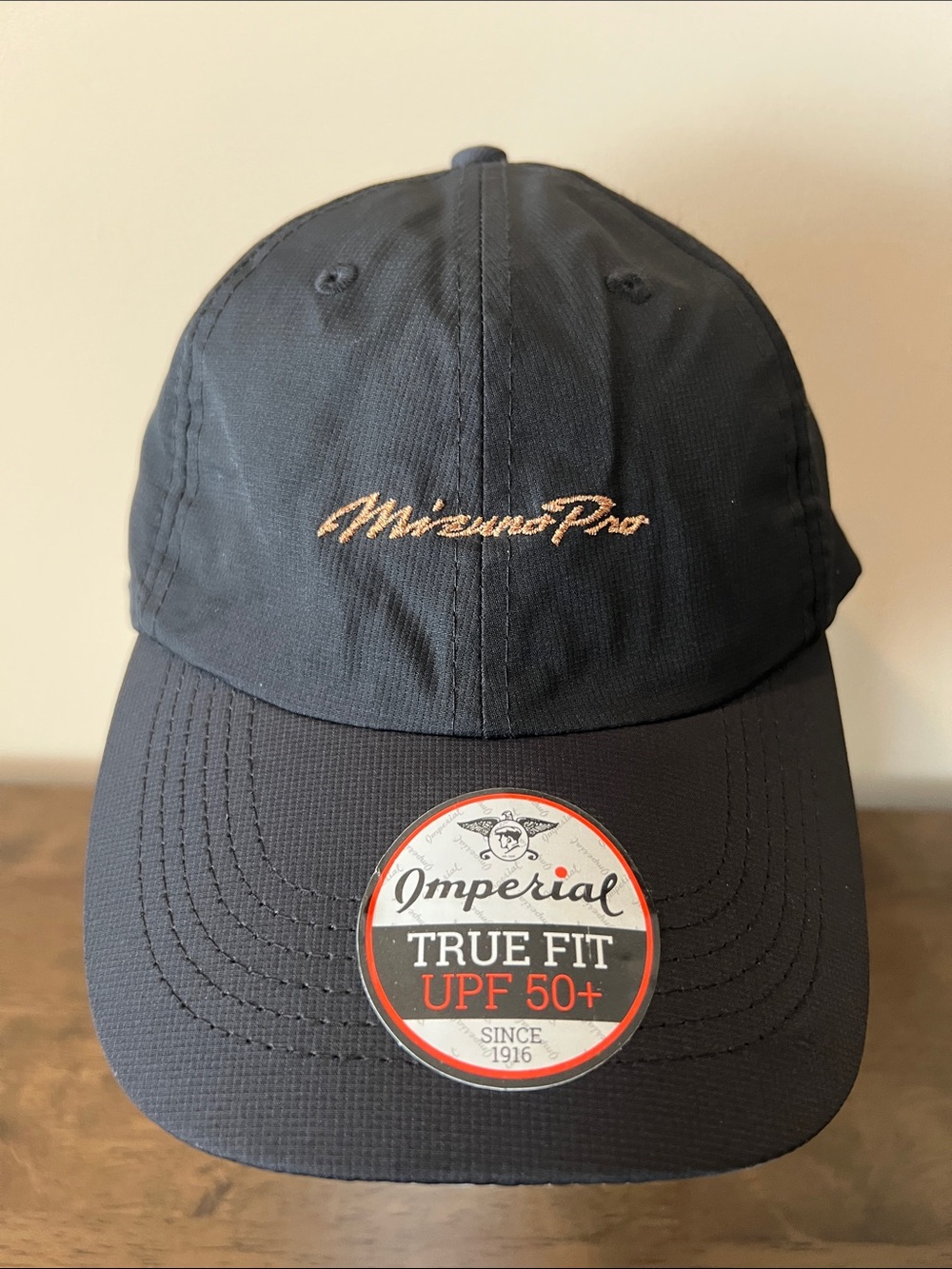 Like New Imperial True Fit Mizuno Pro Black Strapback Golf Hat Cap
